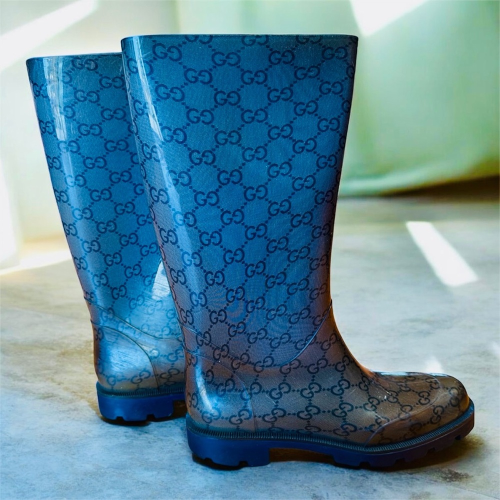Authentic Gucci Monogram Rain Boots - image 2